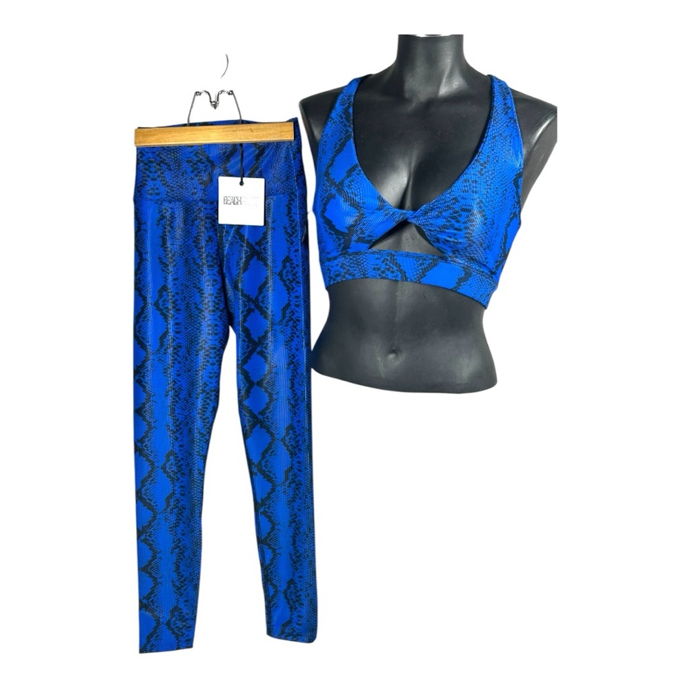 Beach Riot Blue Snake Print Leggings